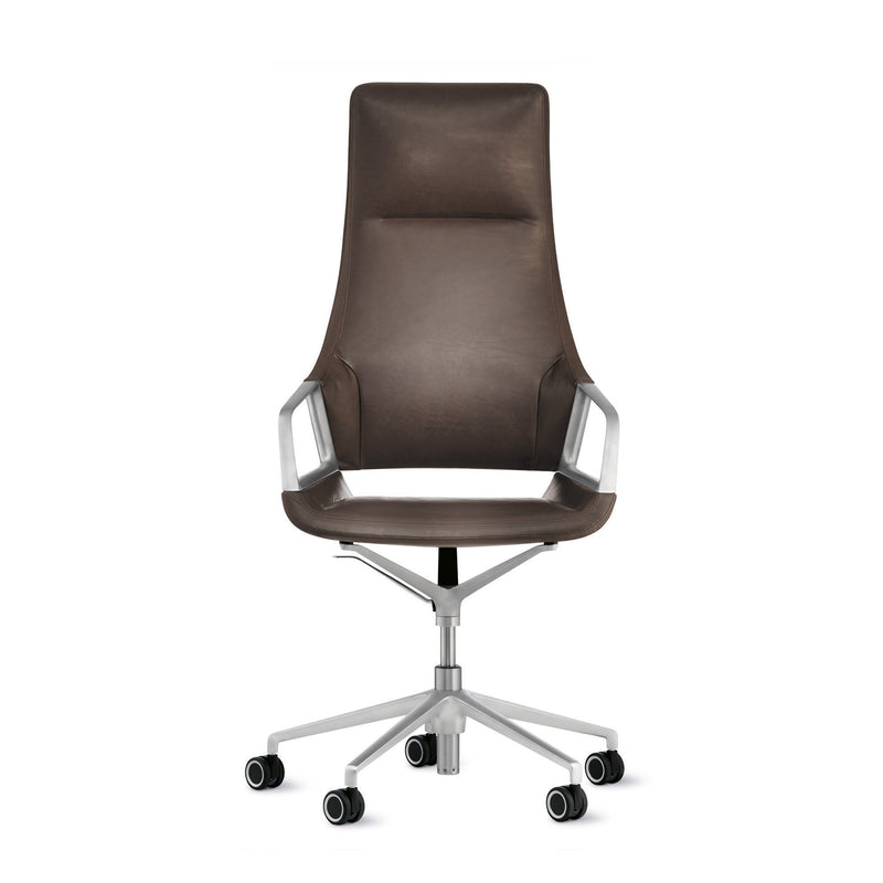 wilkhahn | GRAPH 302/5 high back swivel chair | 4-star base + castors | casa leather