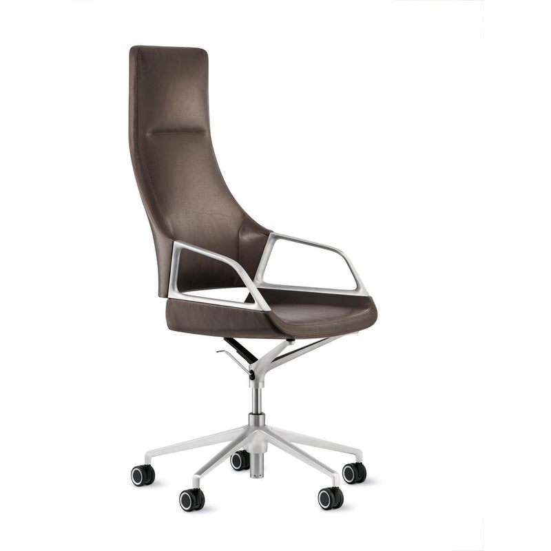 wilkhahn | GRAPH 302/5 high back swivel chair | 4-star base + castors | casa leather