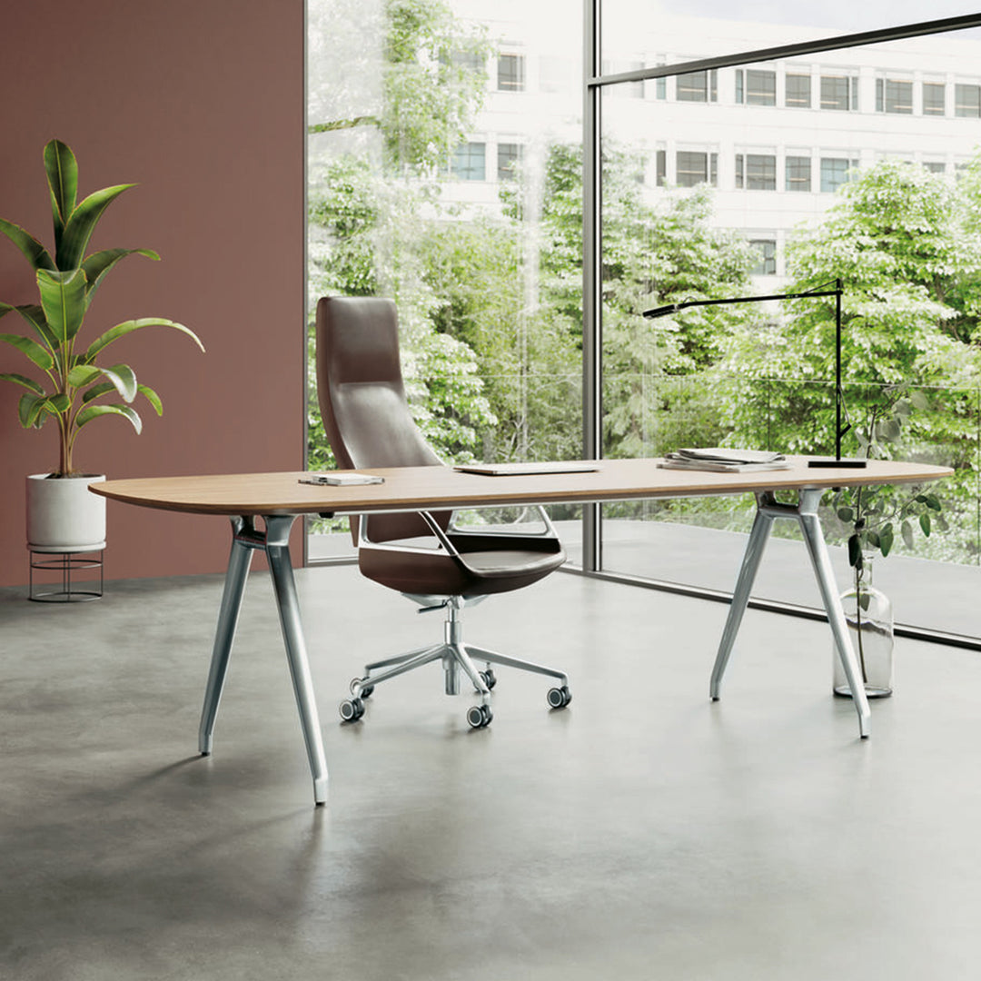 wilkhahn | GRAPH 302/5 high back swivel chair | 4-star base + castors | casa leather - venetian 1912