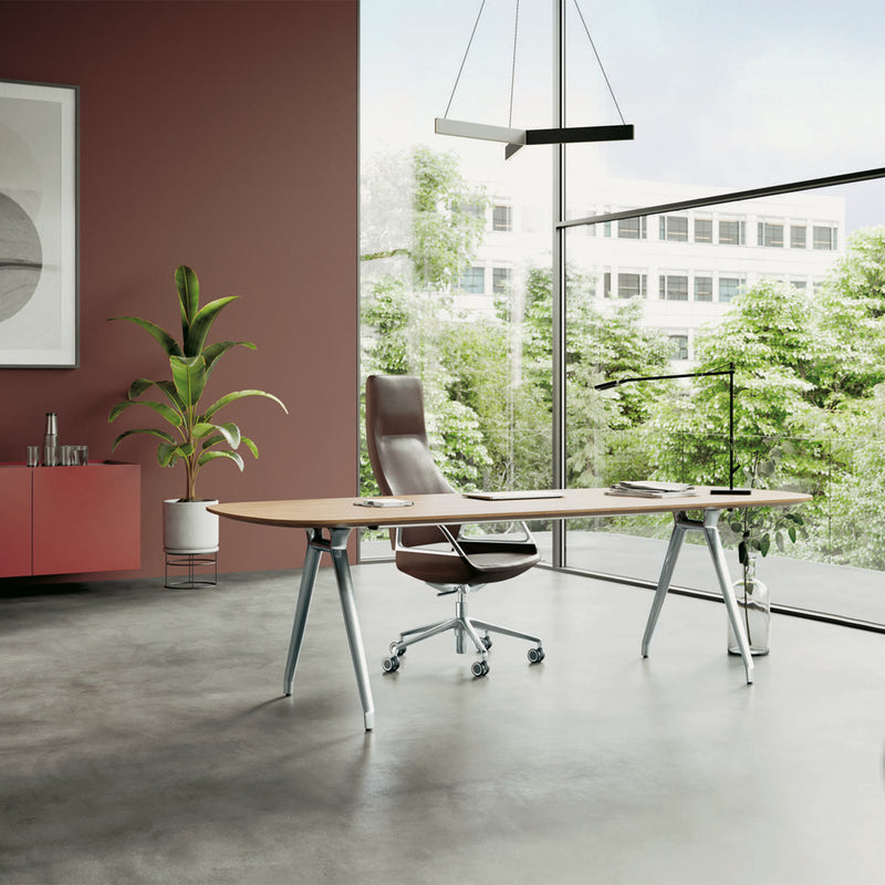 wilkhahn | GRAPH 302/5 high back swivel chair | 4-star base + castors | casa leather
