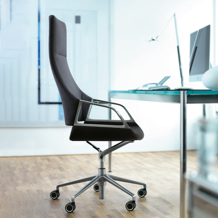 wilkhahn | GRAPH 302/5 high back swivel chair | 4-star base + castors | casa leather - venetian 1912