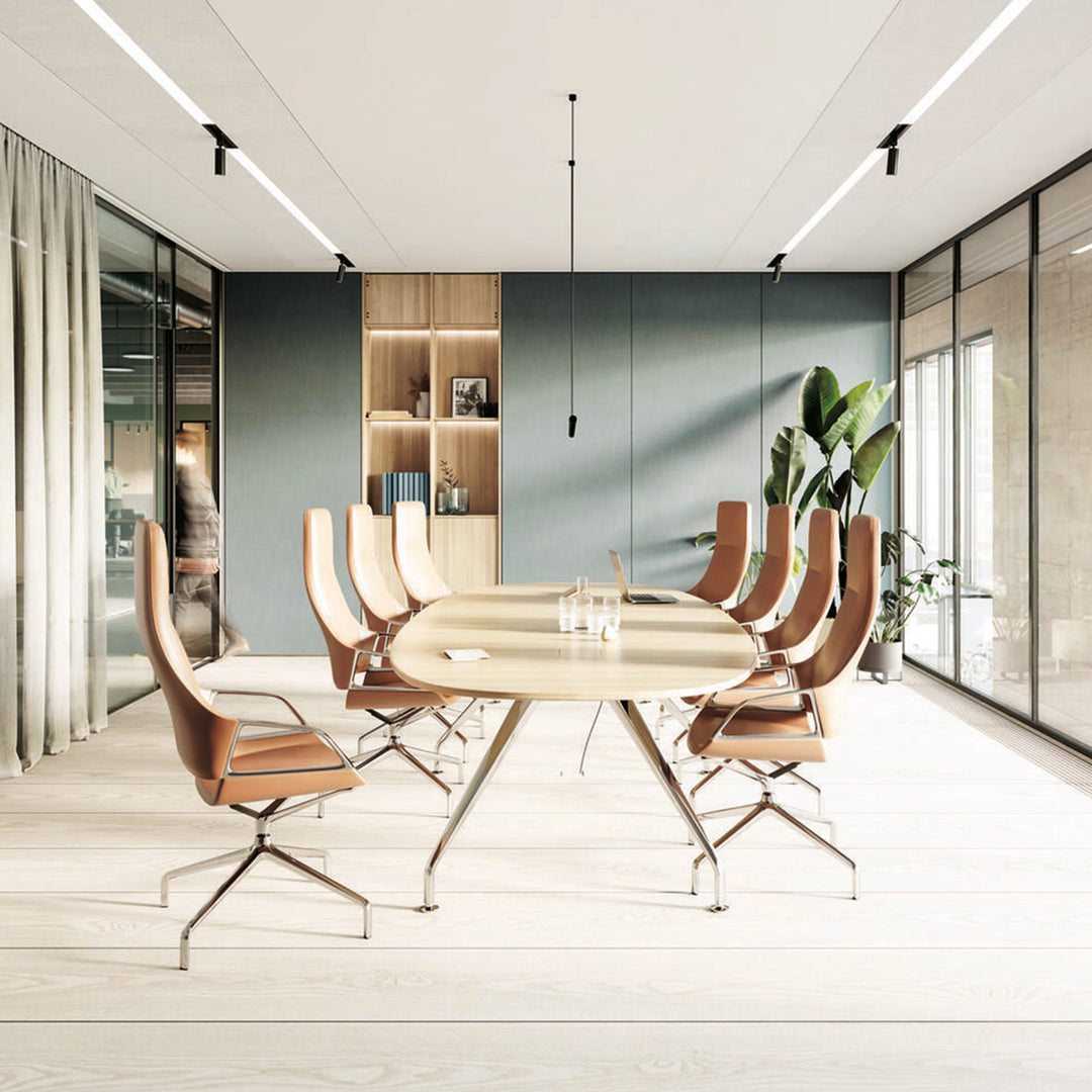 wilkhahn | GRAPH 302/5 high back swivel chair | 4-star base + castors | casa leather - venetian 1912