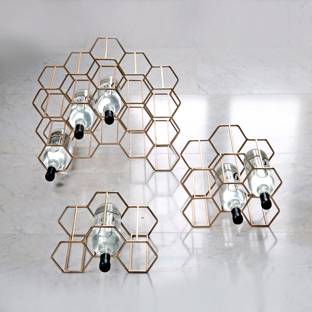 xlboom | pico wine rack | 15 bottle | brass - LC