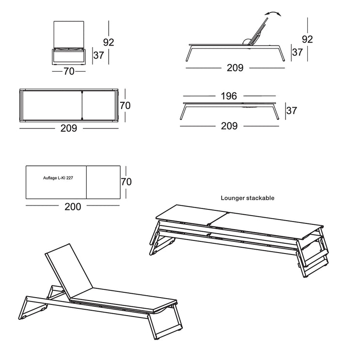 rolf benz | yoko outdoor sun lounger | bianco