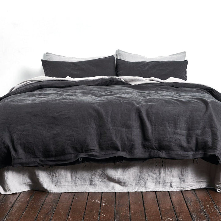 in bed | linen duvet cover | queen | kohl - LC