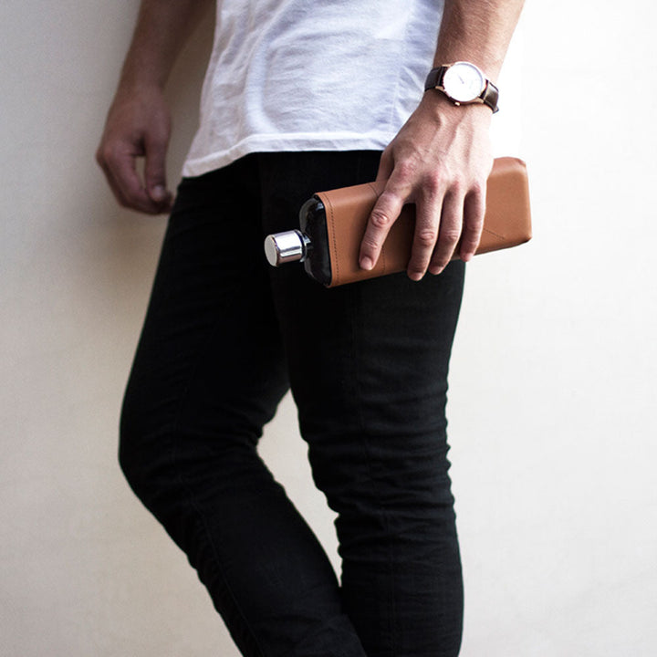 memobottle | sleeve slim leather | tan - LC