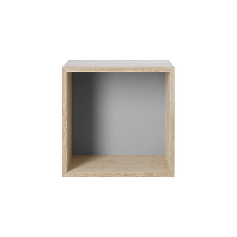 muuto | stacked storage | module with backboard | medium oak + light grey - DC