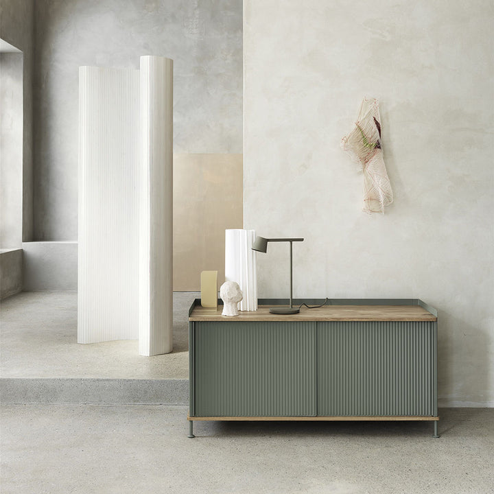 muuto | enfold sideboard low | dusty green + oiled oak