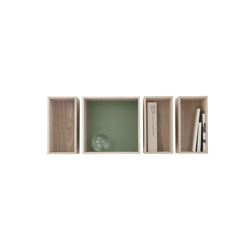 muuto | mini stacked storage | module with backboard | medium oak + green - DC