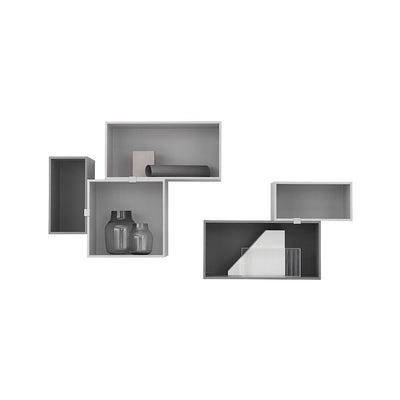 muuto | mini stacked storage | module with backboard | medium light grey - DC