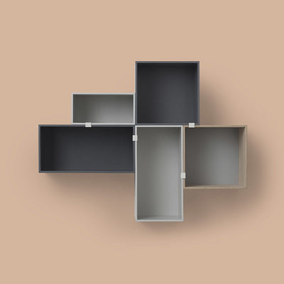 muuto | mini stacked storage | module with backboard | small light grey - DC