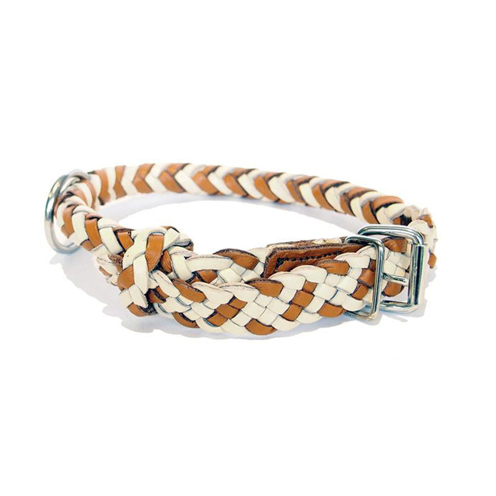 georgie paws | tonto dog collar | tan + white | extra large - LC