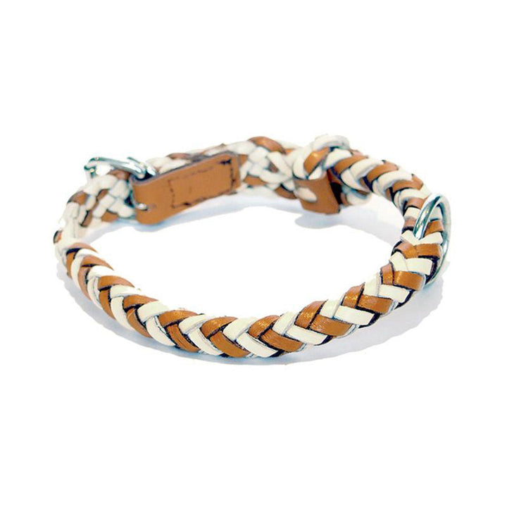 georgie paws | tonto dog collar | tan + white | extra large - LC