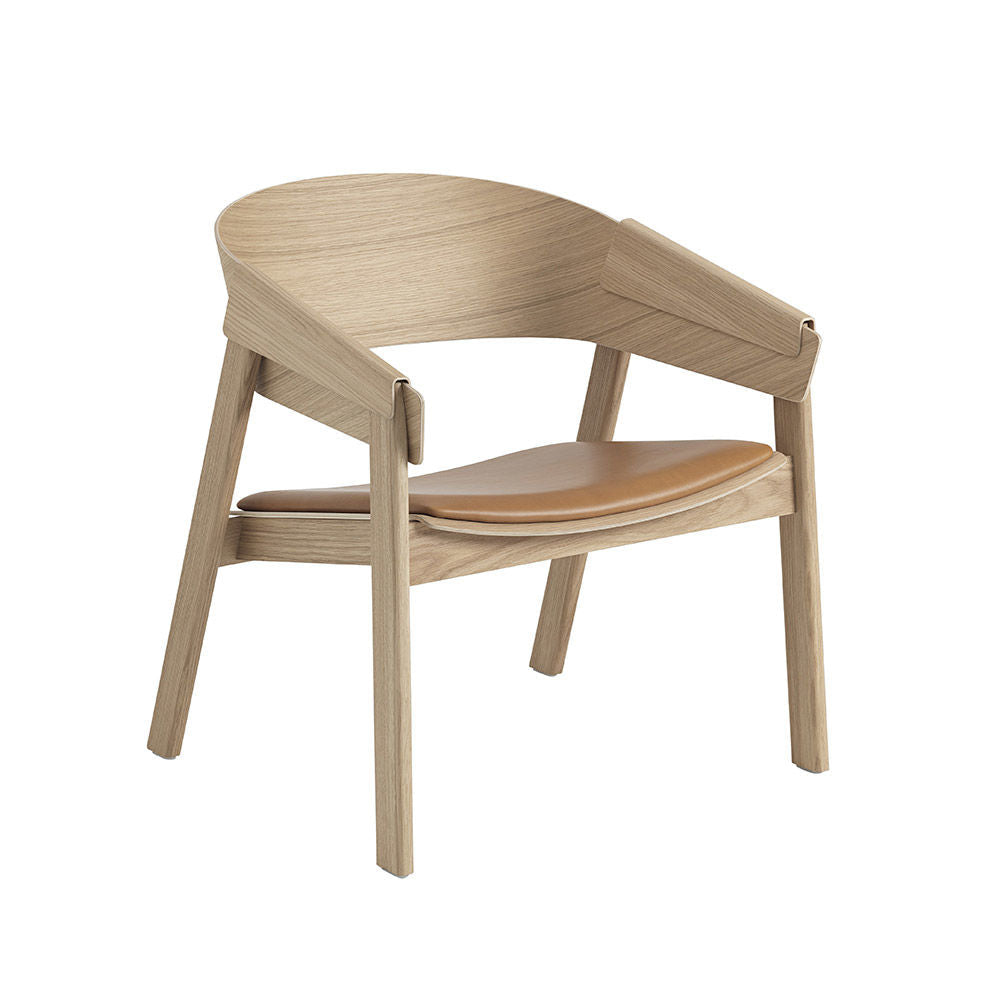 muuto | cover lounge chair | oak + cognac leather