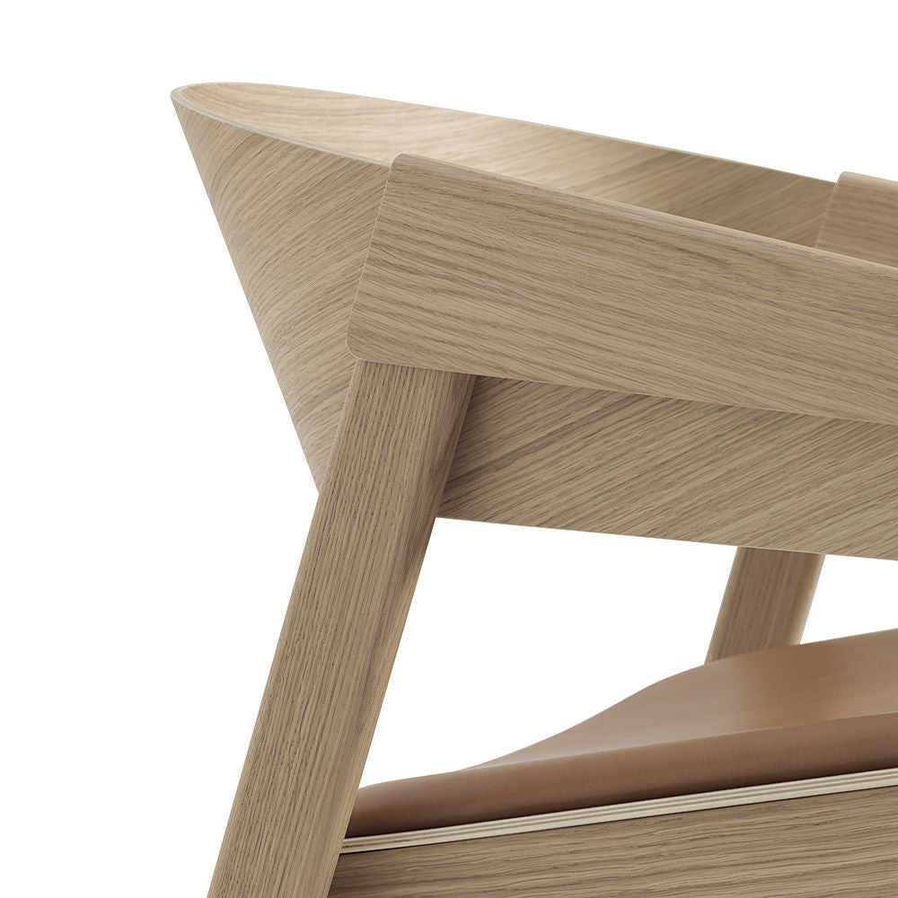 muuto | cover lounge chair | oak + cognac leather