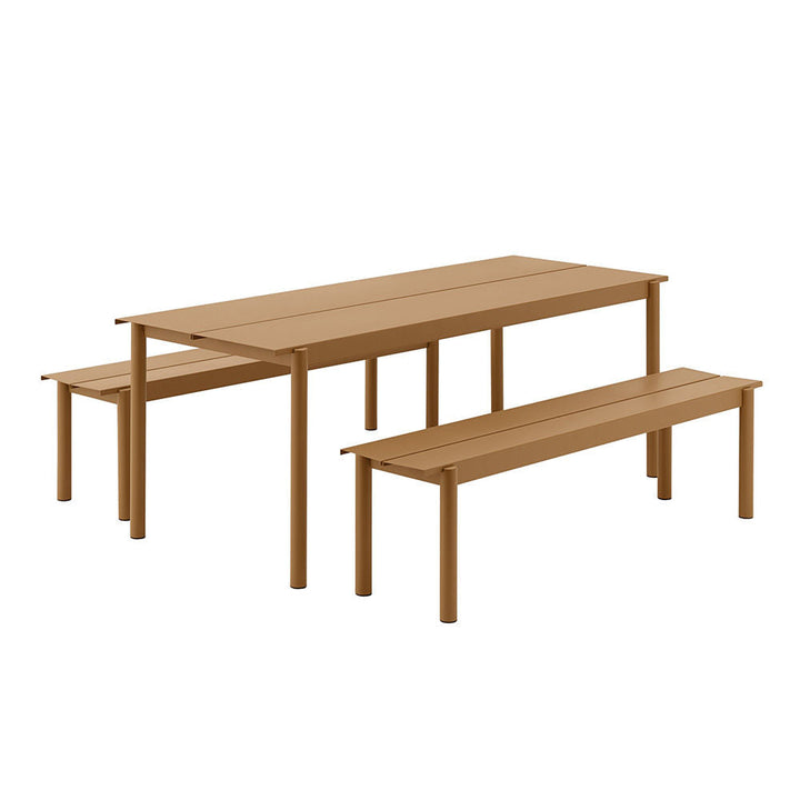 muuto | linear steel bench | burnt orange 170cm