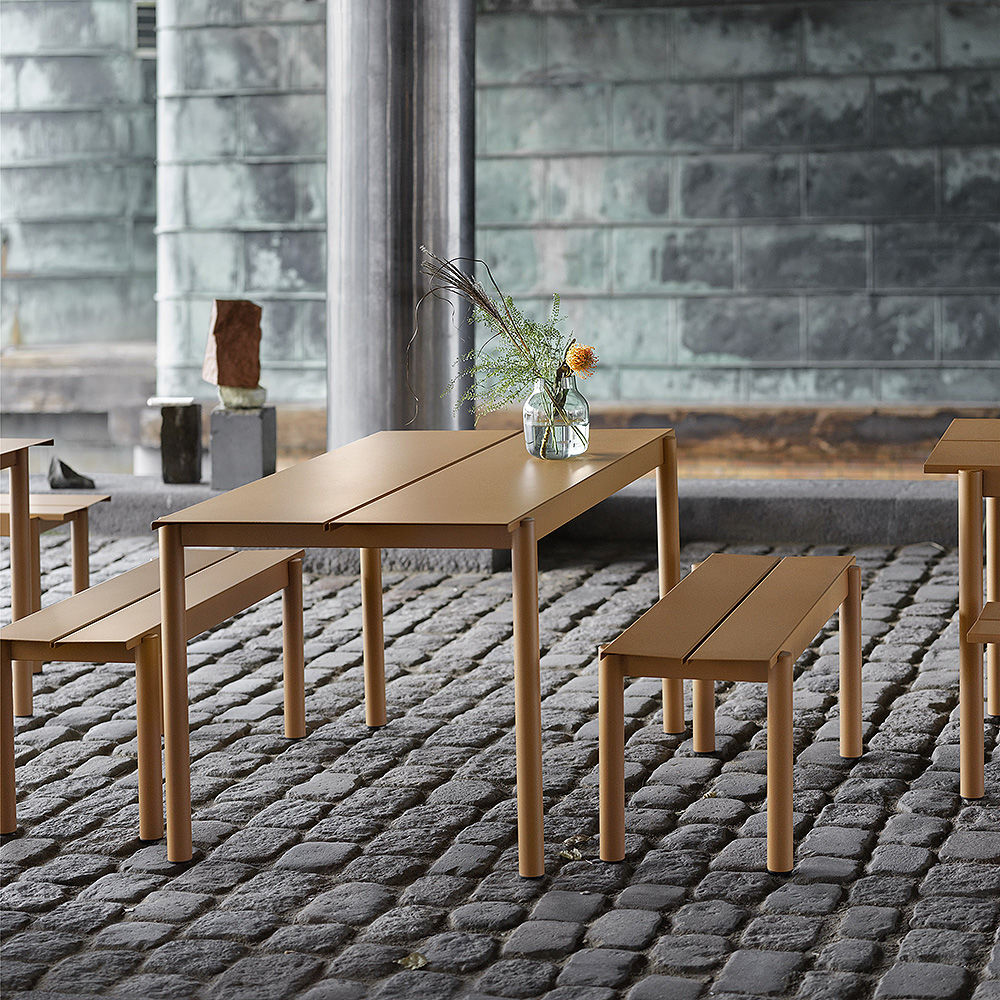 muuto | linear steel table | burnt orange 140x75cm