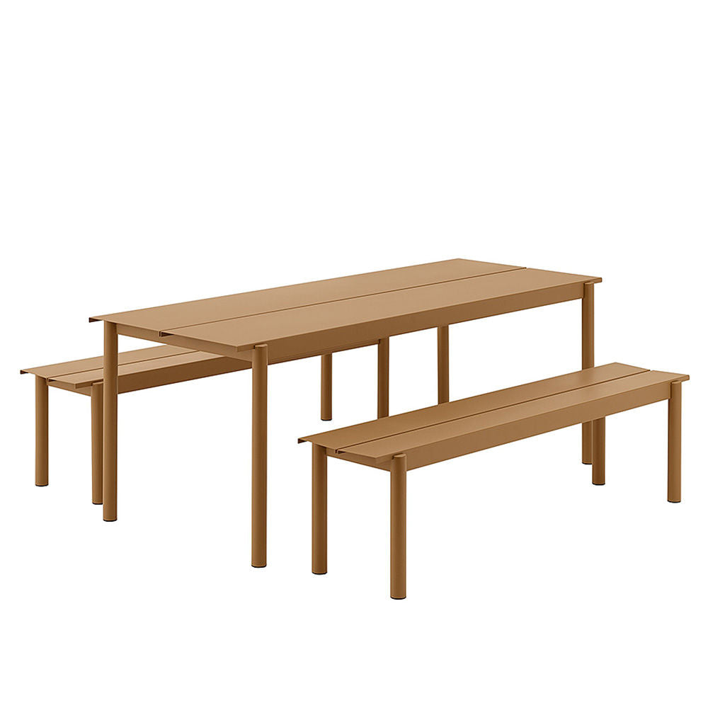 muuto | linear steel table | burnt orange 200x75cm
