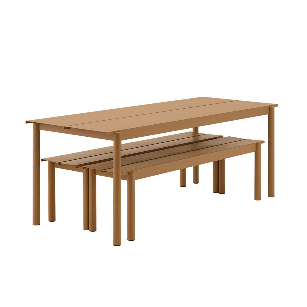 muuto | linear steel table | burnt orange 200x75cm