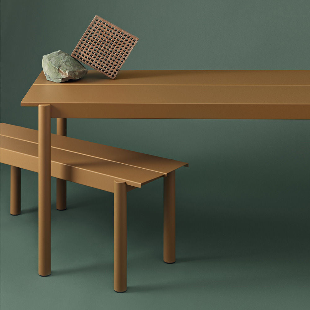 muuto | linear steel bench | burnt orange 110cm