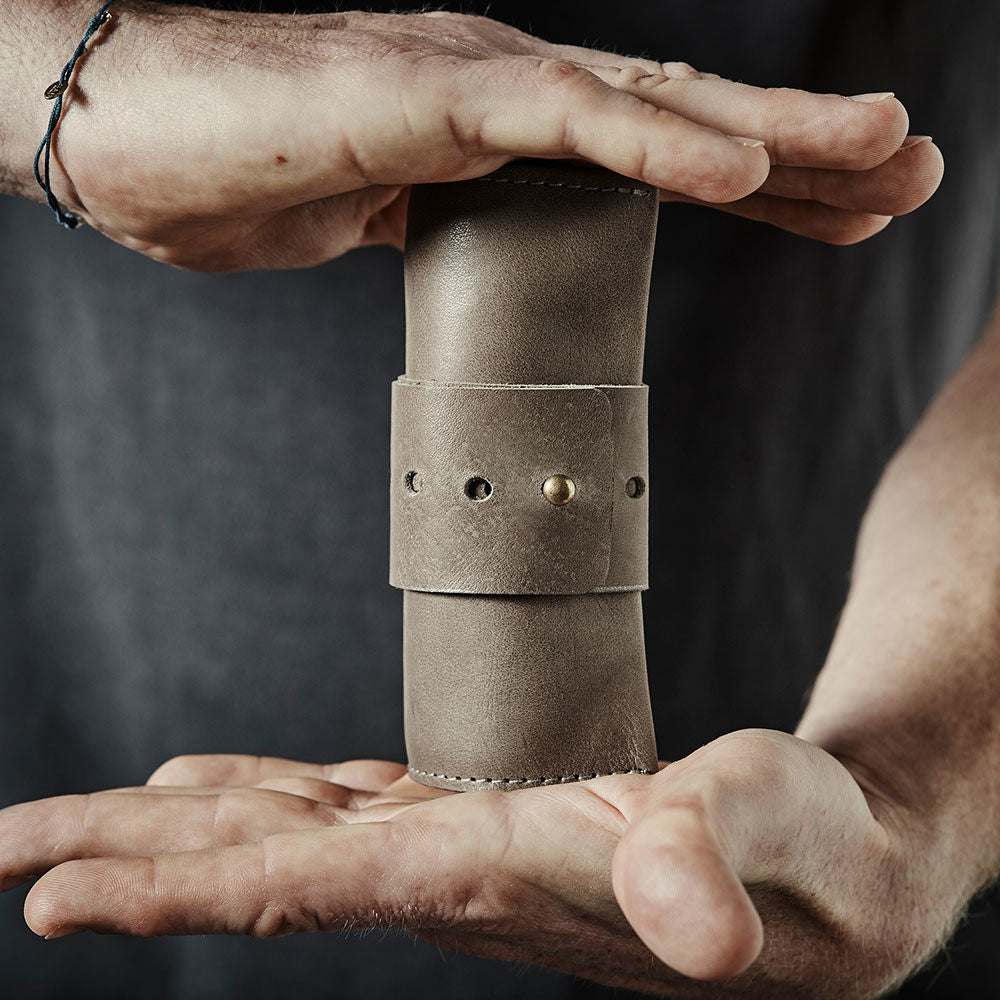 afternoons with albert | leather cord roll | heather grey - LC