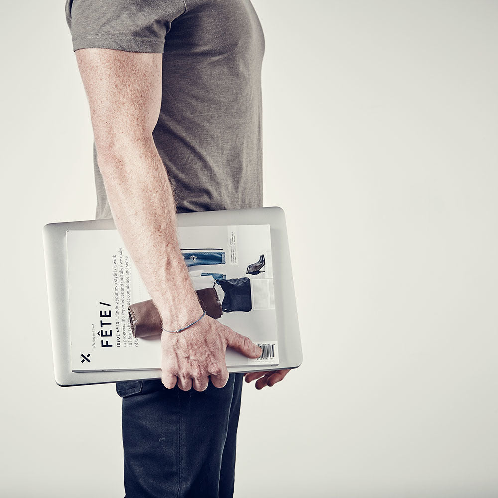 afternoons with albert | leather cord roll | heather grey - LC