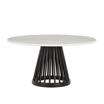 tom dixon | fan coffee table | black base + white marble
