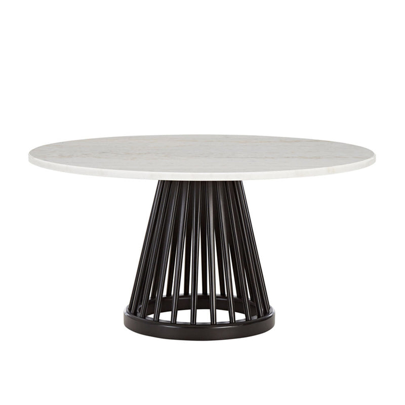 tom dixon | fan coffee table | black base + white marble