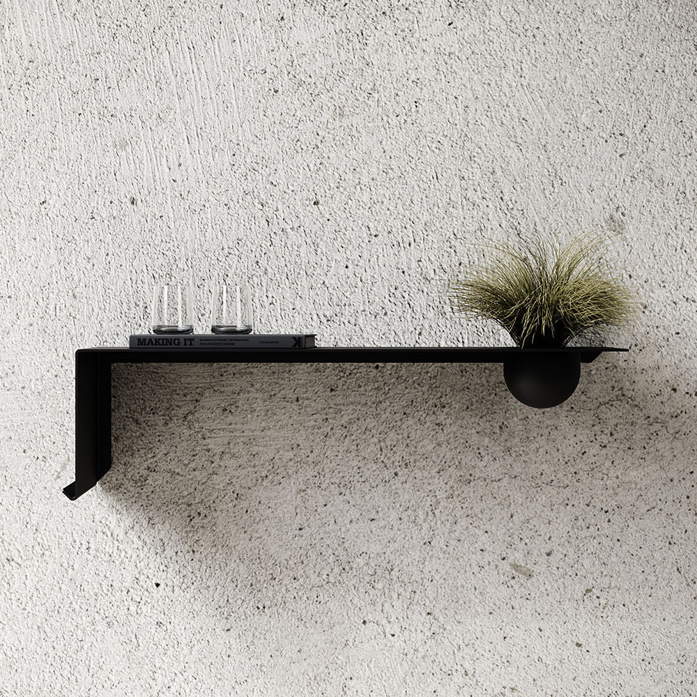 nichba | shelve01 | black left with bowl - LC