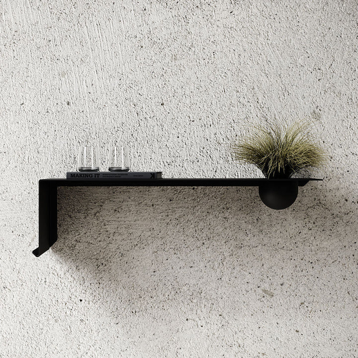 nichba | shelve01 | black left with bowl - LC