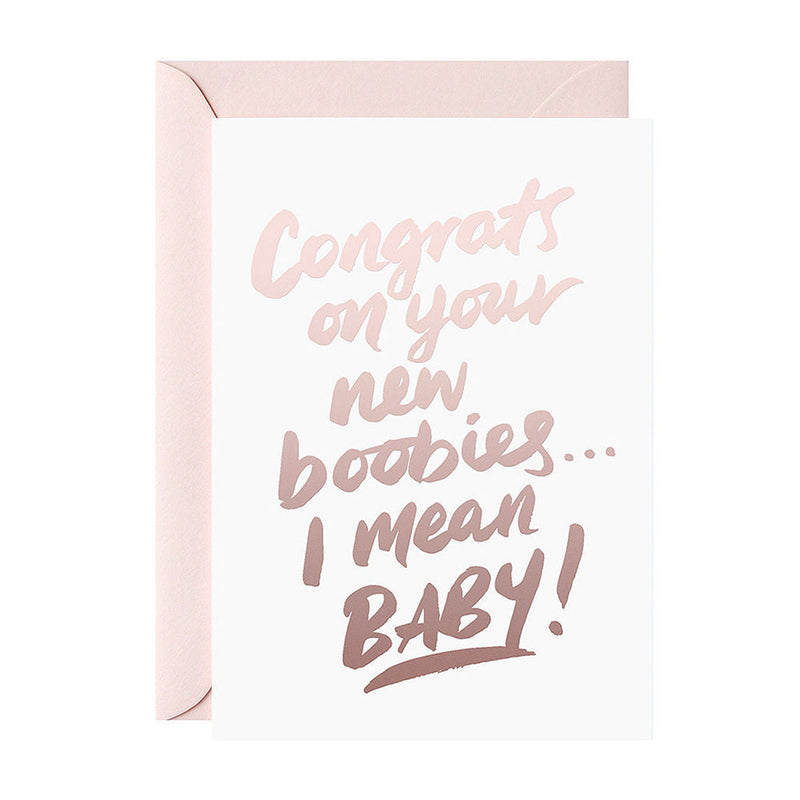 galina dixon | greeting card | congrats on your new boobies | white - DC