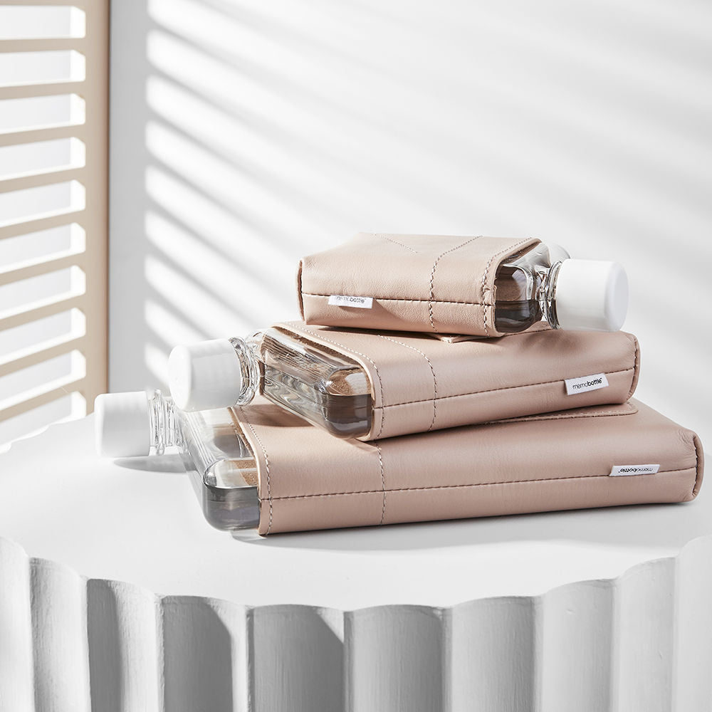 memobottle | sleeve A5 leather | nude - LC