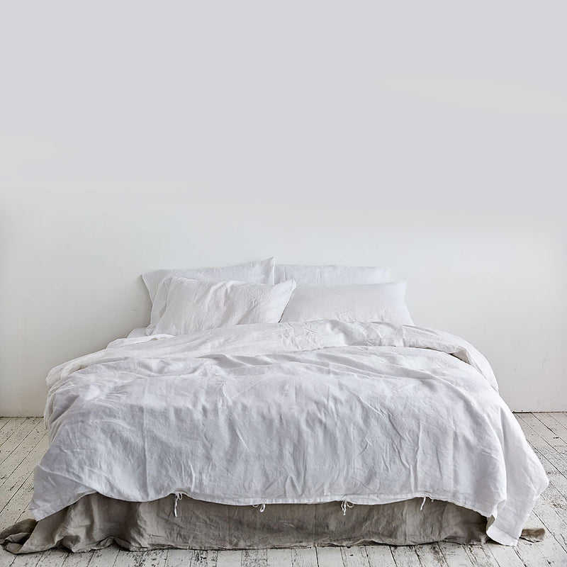 in bed | linen duvet cover | king | white - LC