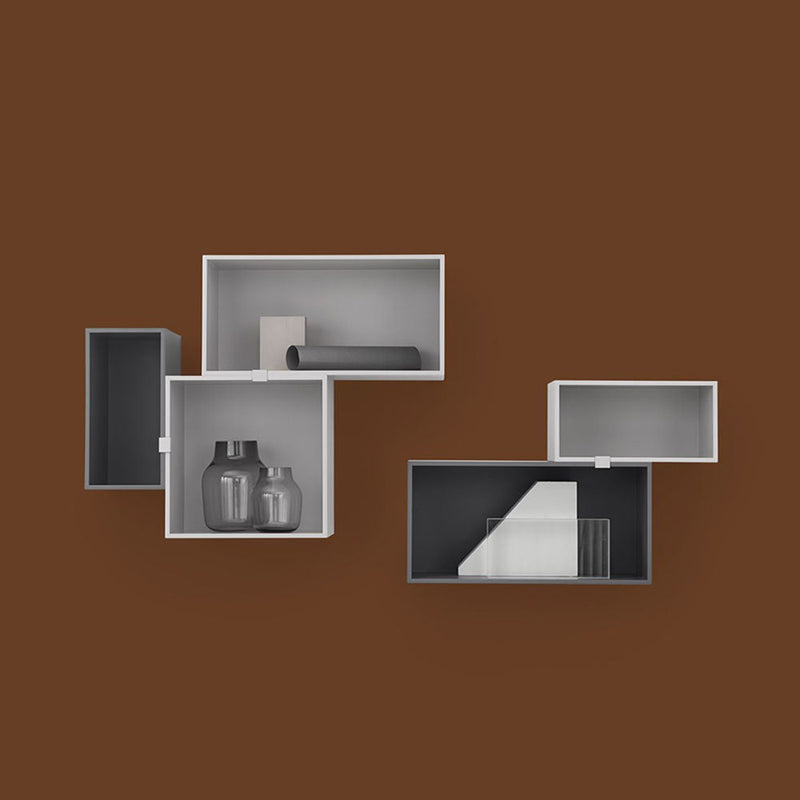 muuto | mini stacked storage | module with backboard | medium light grey - DC