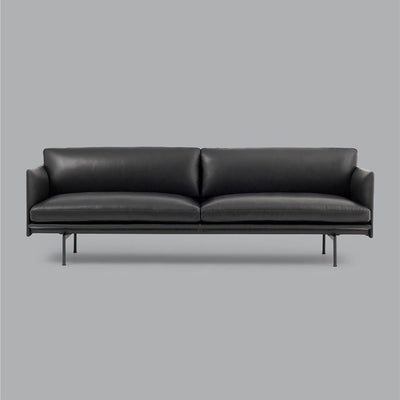 muuto | outline sofa 3 seater | refine leather black