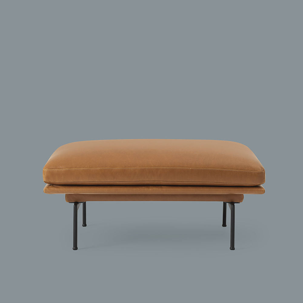 muuto | outline pouf | refine leather cognac