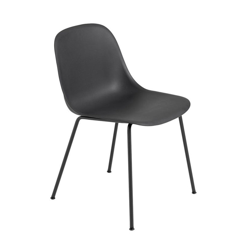 muuto | fiber side chair | tube base | black recycled + anthracite black