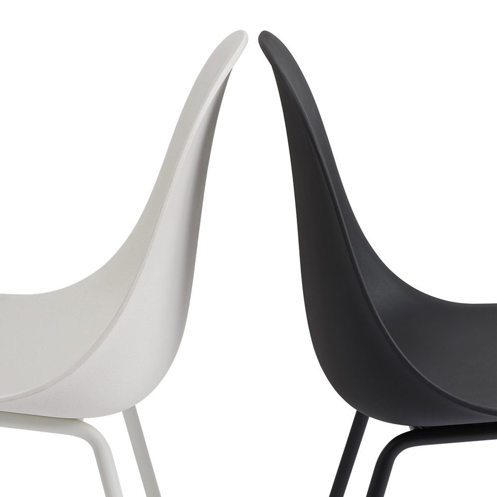 muuto | fiber side chair | tube base | black recycled + anthracite black