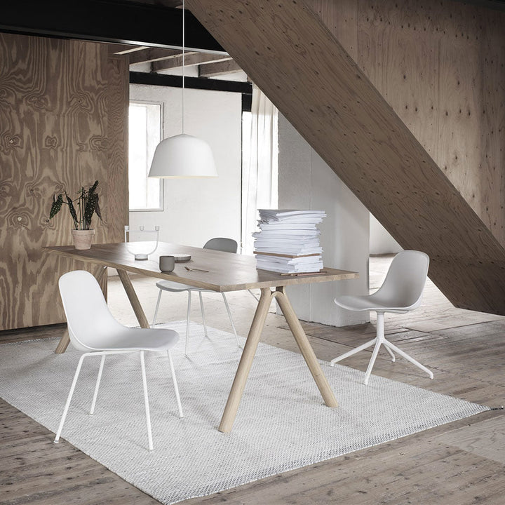 muuto | fiber side chair | swivel base | natural white recycled + white ~ DC