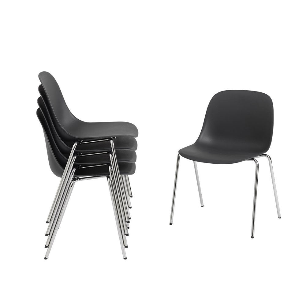 muuto | fiber side chair | a-base | black + chrome ~ DC