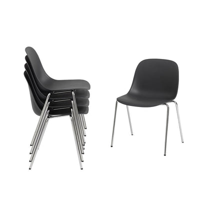 muuto | fiber chair | a-base | black + chrome