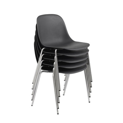 muuto | fiber side chair | a-base | black + chrome