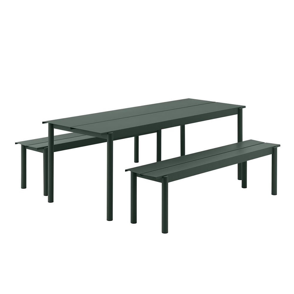 muuto | linear steel bench | dark green 170cm