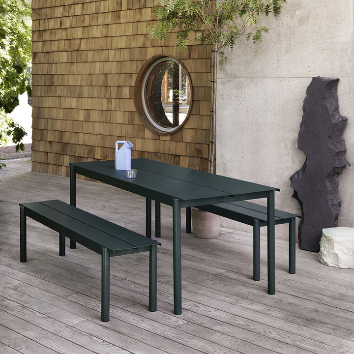 muuto | linear steel bench | dark green 170cm