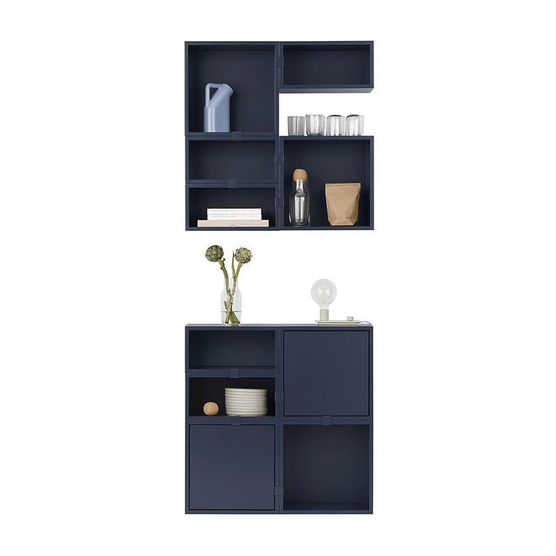 muuto | stacked storage | module with door | medium midnight blue - DC