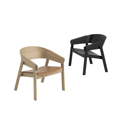 muuto | cover lounge chair | oak + cognac leather