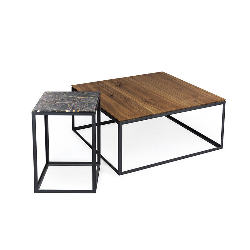 janua | sc 54 side table | black + gold limestone