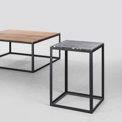 janua | sc 54 side table | black + gold limestone