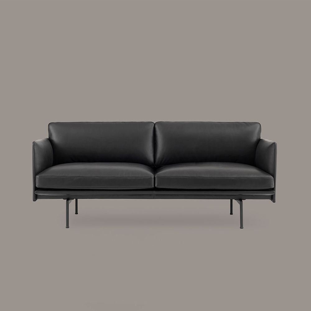 muuto | outline sofa 2 seater | refine leather black