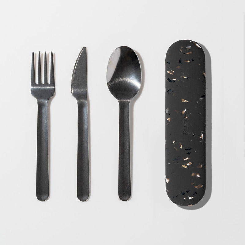 porter | stainless steel utensil set | terrazzo charcoal - LC